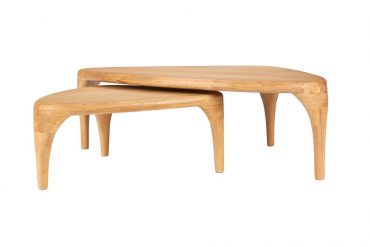 Isla Coffee Table Natural Set of 2 Front