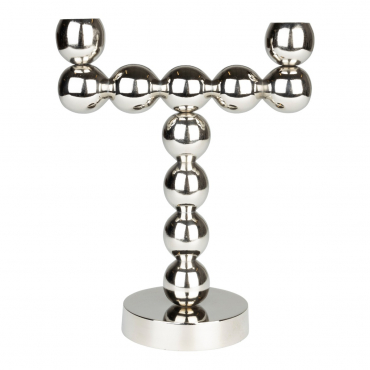 Candle holder Bubbles Two Shiny Silver 1