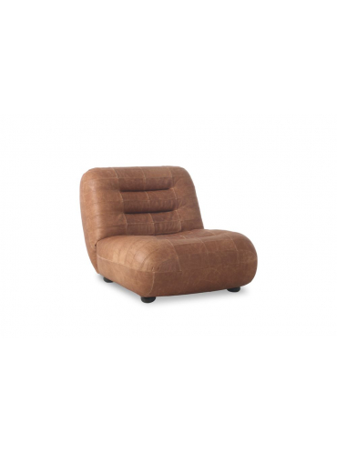 Wyatt Lounge Chair Wax Leather Cognac Front Side