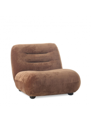Wyatt Lounge Chair Velours Cognac Front Side