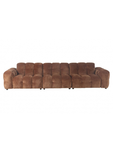 Sofa Hackman 4,5-Seater Velours Cognac Front