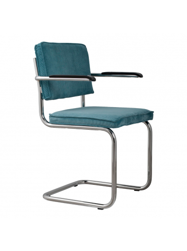 Ridge Rib Armchair Blue 1