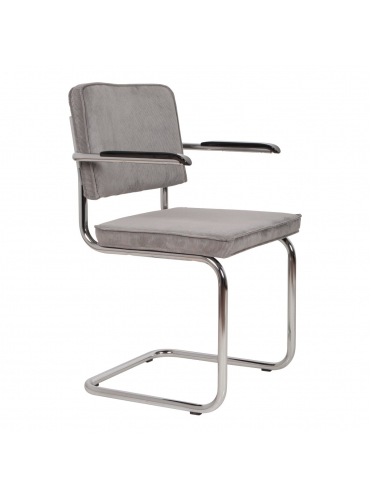 Ridge Rib Armchair Light Grey 1