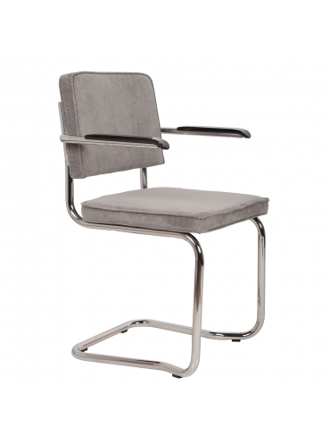 Ridge Kink Rib Armchair Light Grey 1