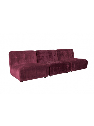 Giada Sofa 3-seater Plum Front Side