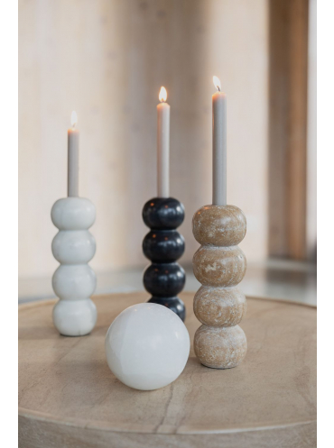 Rome Candle Holder Marmer Black Ambiance
