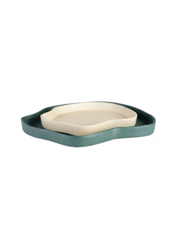 Revolt Trays Set of 2 Green/Ivory Front