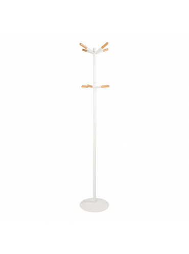 Wooden Tip Coat Rack White 1