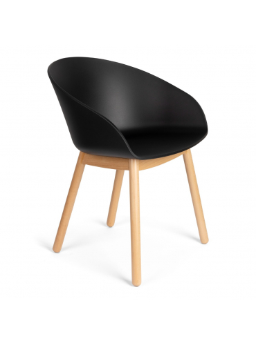 Void Armchair Oak Black 1