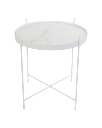 Cupid Side Table Marble White 1