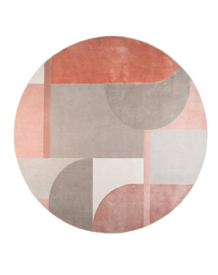 Hilton Round Carpet '240 Grey/Pink 1