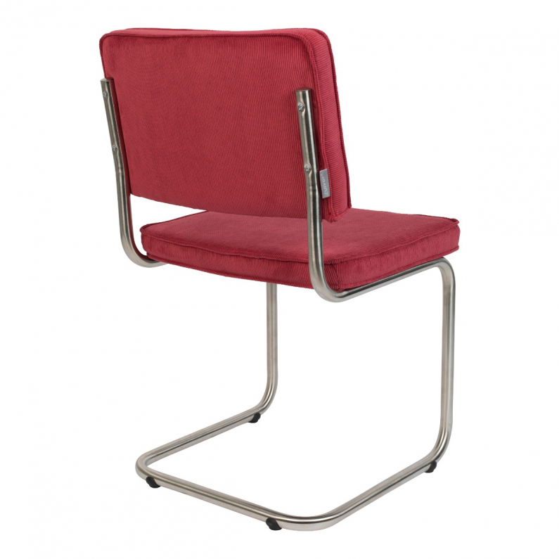 Boomgaard inkt Miljard Ridge Rib Brushed Stoel Rood | Zuiver