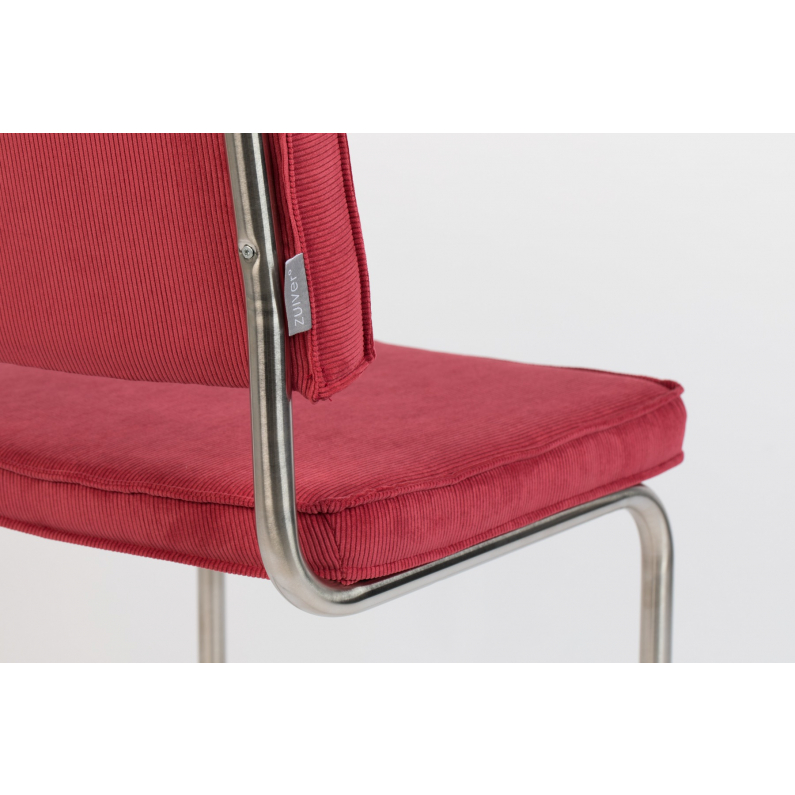 Boomgaard inkt Miljard Ridge Rib Brushed Stoel Rood | Zuiver
