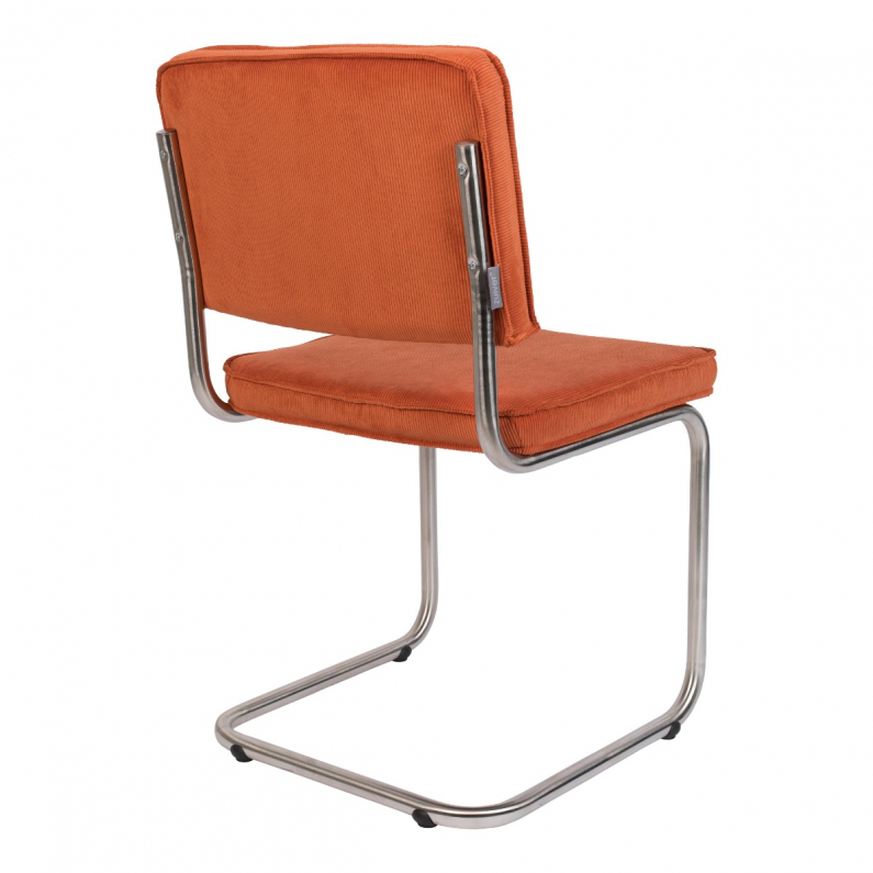 Ridge Rib Brushed Chair Orange Zuiver