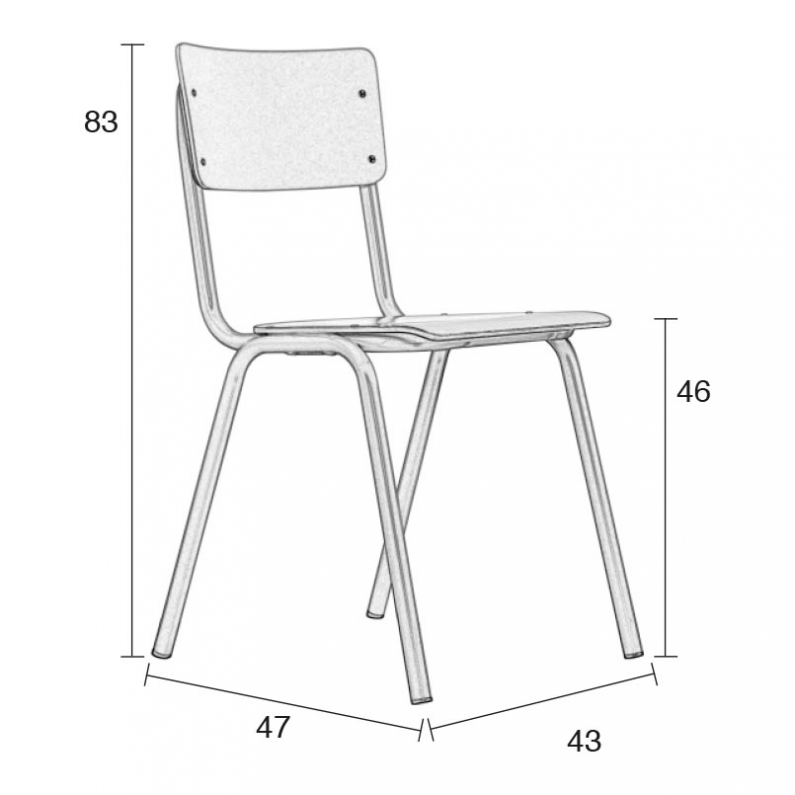 Back To School Chair Matte Petrol Zuiver