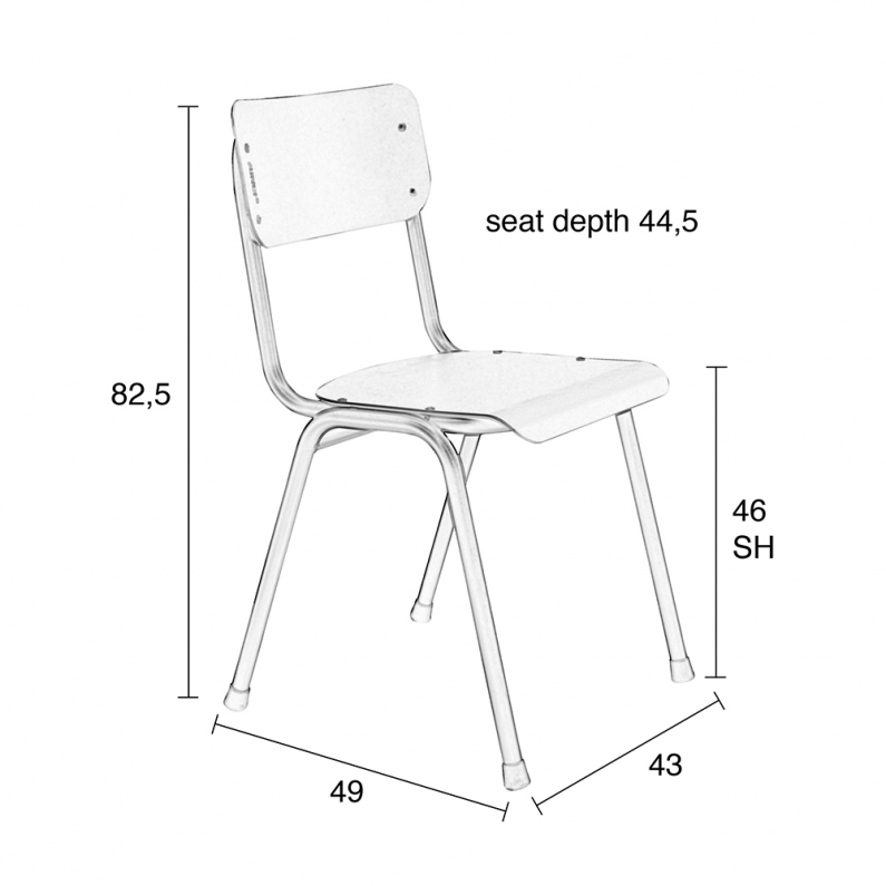 Back To School Chair Moss Grey | Zuiver