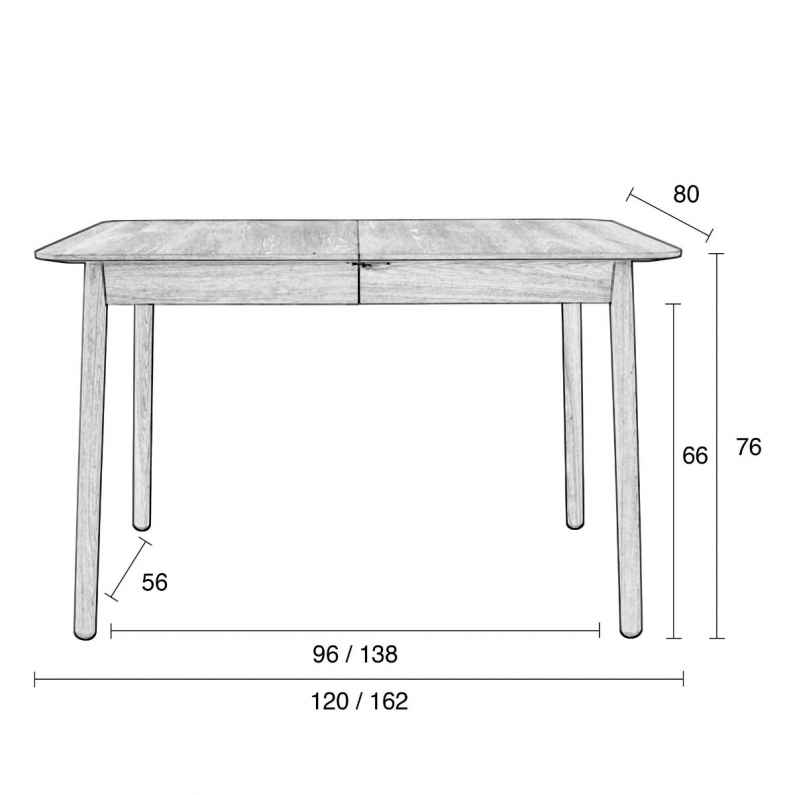 regeling onder matchmaker Glimps Tafel 120/162x80 Walnoot | Zuiver