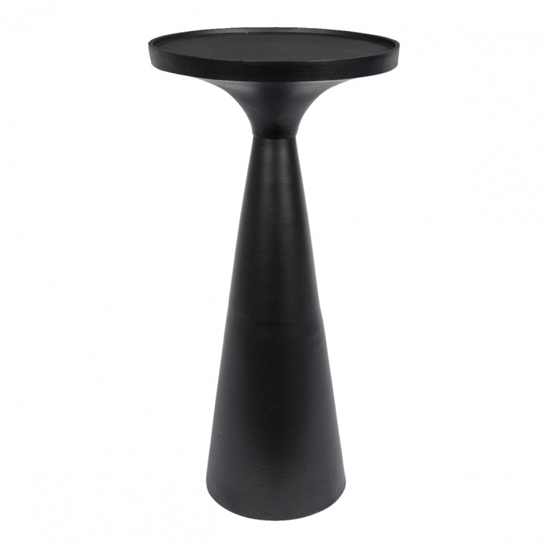 Black pedestal shop side table
