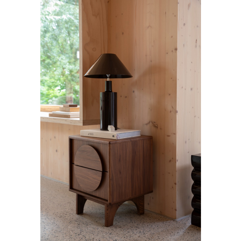 Walnut Freestanding Nightstand with Double Drawers – Krovel Furniture Co.