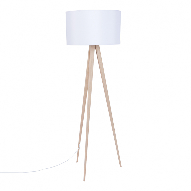 Tripod Floor Lamp Wood White | Zuiver