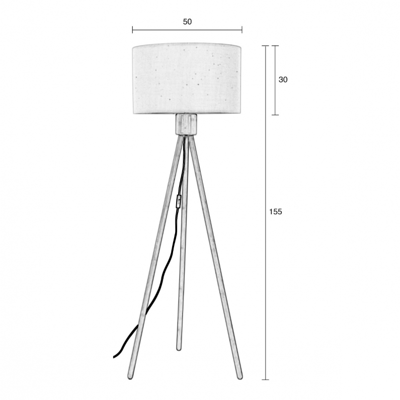 Fan Floor Lamp Bamboo Zuiver, Floor Lamp Size