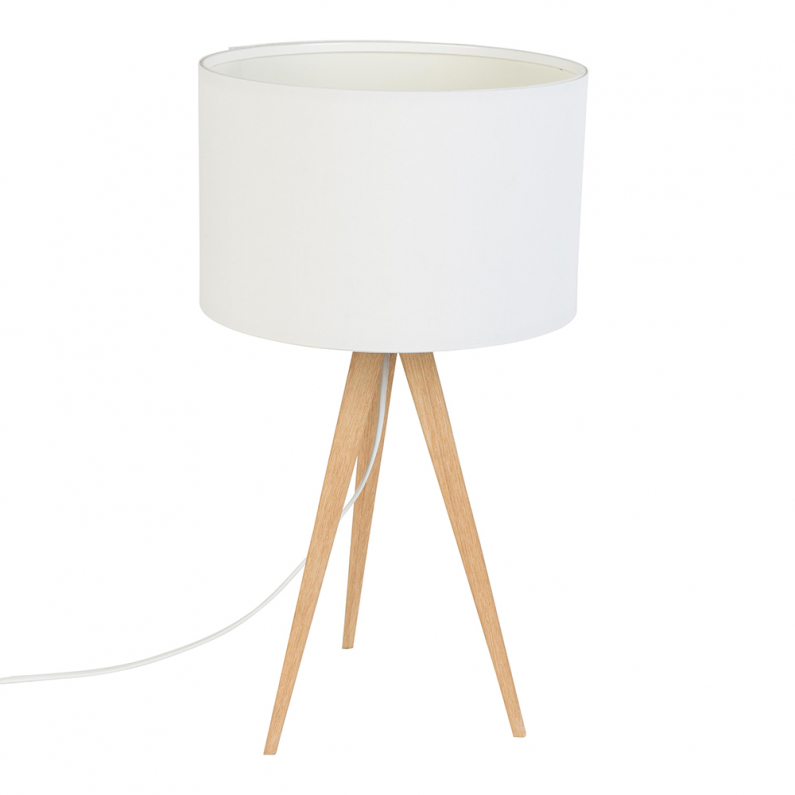 Tripod Table Lamp Wood White Zuiver, Tripod Table Lamp Wooden
