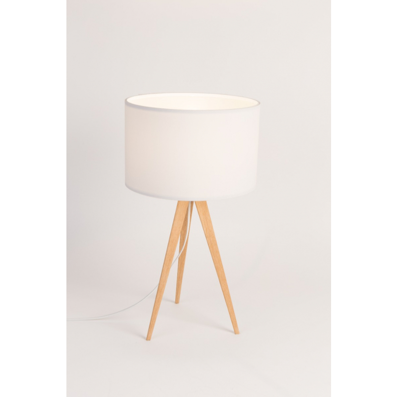 Tripod Table Lamp Wood White Zuiver, Black Tripod Table Lamp With White Shade