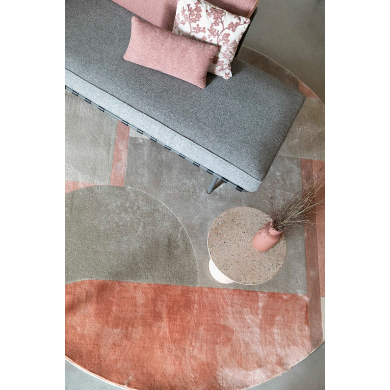 Hilton Round Carpet '240 Grey/Pink | Zuiver Hilton Round Carpet '240 Grey/Pink | Zuiver