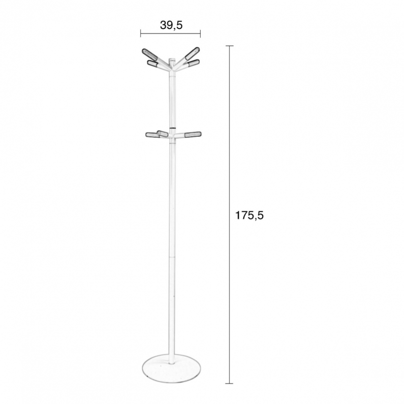 Wooden Tip Coat Rack White