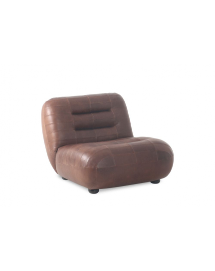 Wyatt Lounge Chair Wax Leather Chocolate Front Side