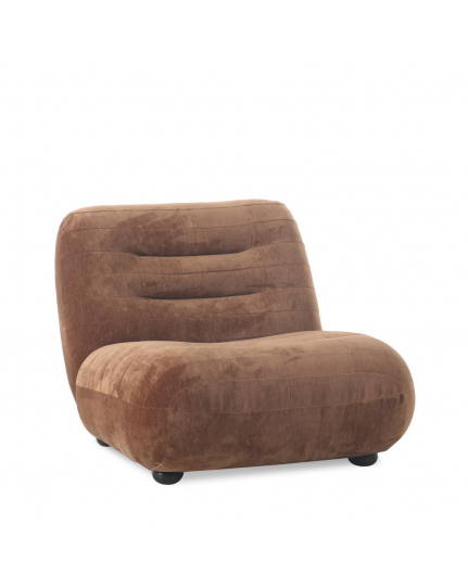 Wyatt Lounge Chair Velours Cognac Front Side