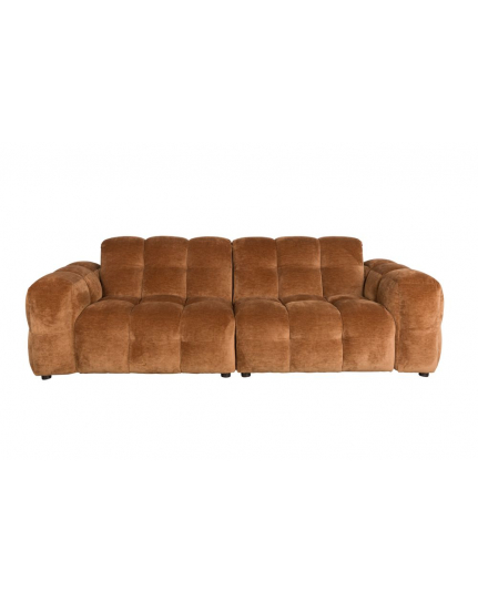 Sofa Hackman 3-Seater Velours Cognac Front