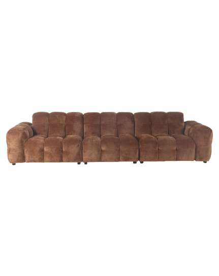 Sofa Hackman 4,5-Seater Velours Cognac Front