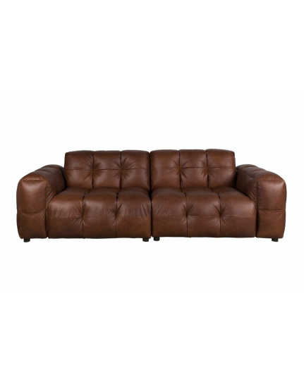 Sofa Hackman 3-Seater Leather Chocolate Front