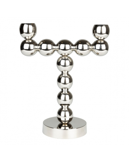 Candle holder Bubbles Two Shiny Silver 1