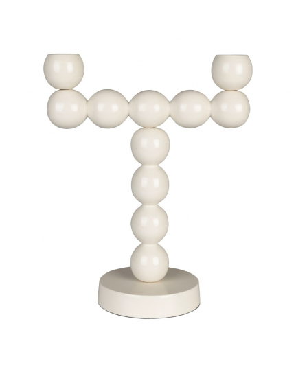 Candle holder Bubbles Two Shiny Beige 1