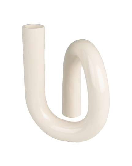 Tubo Candle Holder S Shiny Beige 1