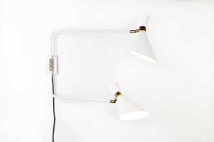 Shady Double Wall Lamp White 1