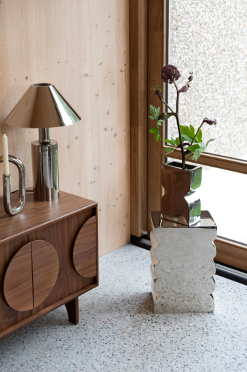 Cones Vase L Shiny Silver 1