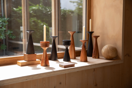 Flames Candle Holder S Black 1