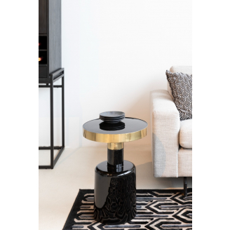 Madison Park Sophia Round Pedestal Accent Side Table with Metal Base 
