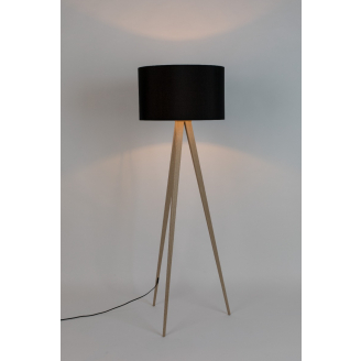 Ongeautoriseerd precedent handtekening Tripod Vloerlamp Wood Zwart | Zuiver