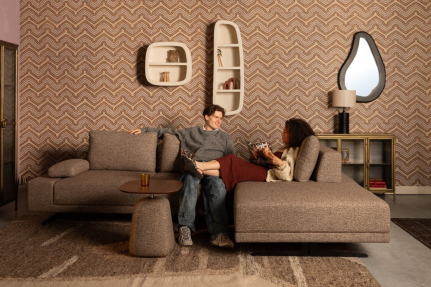 Shelly Sofa Cinnamon Right Chaise Longue Front