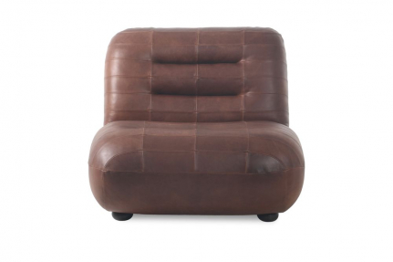 Wyatt Lounge Chair Wax Leather Chocolate Front Side