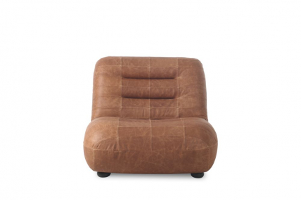 Wyatt Lounge Chair Wax Leather Cognac Front Side