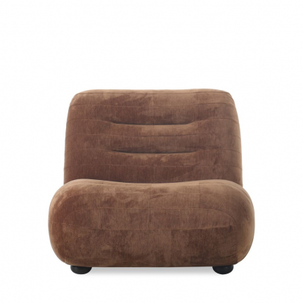 Wyatt Lounge Chair Velours Cognac Front Side