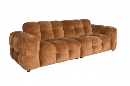 Sofa Hackman 3-Seater Velours Cognac Front
