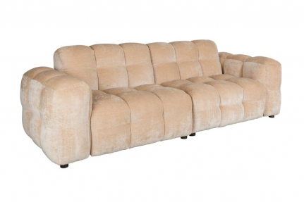 Sofa Hackman 3-Seater Velours Beige Front