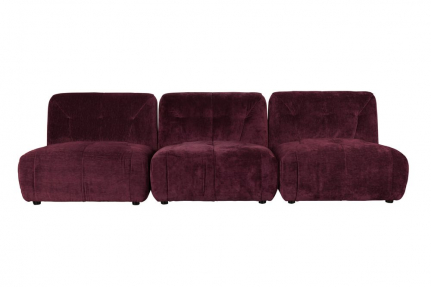 Giada Sofa 3-seater Plum Front Side