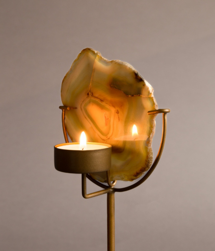Gem Candle Holder Yellow 1